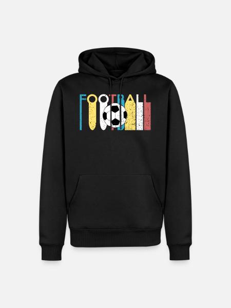 Fussball - Männer Premium Bio Hoodie - Schwarz