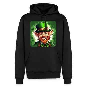 Saint Patricks Day Irish Kobold Leprechaun Wichtel - Männer Premium Bio Hoodie - Schwarz - Vorne - Nico (187cm)