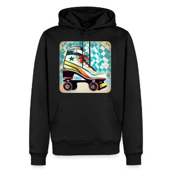 Roller Skates Disco coloré Style rétro - Sweat à capuche Premium bio Homme - noir - Devant - Nico (187cm)