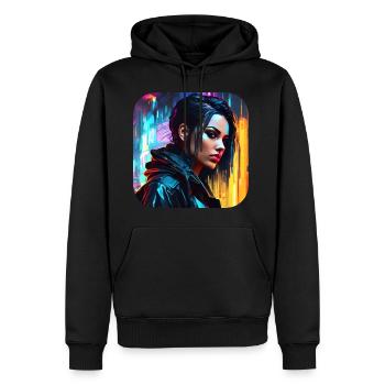 Fille Cool Goth Cyberpunk - Sweat à capuche Premium bio Homme - noir - Devant - Nico (187cm)
