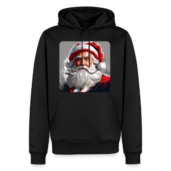 Père Noël - Sweat à capuche Premium bio Homme - noir - Devant - Nico (187cm)