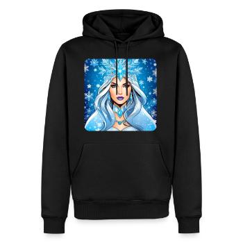 Winter Eiskönigin mit Eiskristallen - Männer Premium Bio Hoodie - Schwarz - Vorne - Nico (187cm)