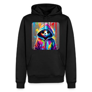 Fantôme effrayant dans le style graffiti du sweat à capuche - Sweat à capuche Premium bio Homme - noir - Devant - Nico (187cm)