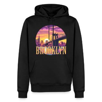 Brooklyn Brücke Bridge Manhattan Skyline New York - Männer Premium Bio Hoodie - Schwarz - Vorne - Nico (187cm)