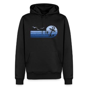 Symbole d’ancre Sailor Sailor Captain - Sweat à capuche Premium bio Homme - noir - Devant - Nico (187cm)
