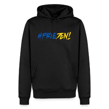 Frieden Freiheit Peace Weltfrieden Ukraine - Männer Premium Bio Hoodie - Schwarz - Vorne - Nico (187cm)