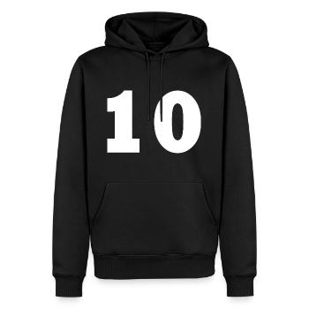 10 - Männer Premium Bio Hoodie - Schwarz - Vorne - Nico (187cm)