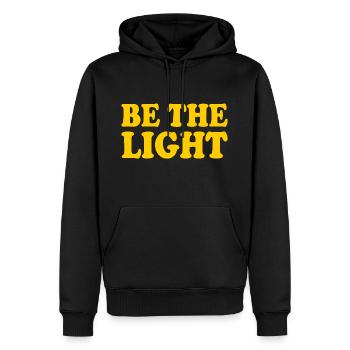 Be the light - Sweat à capuche Premium bio Homme - noir - Devant - Nico (187cm)