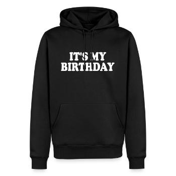 Its my birthday - Sweat à capuche Premium bio Homme - noir - Devant - Nico (187cm)