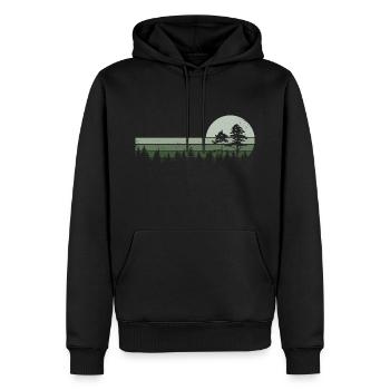 Forêt Nature sauvage Arbres Amoureux de la nature - Sweat à capuche Premium bio Homme - noir - Devant - Nico (187cm)