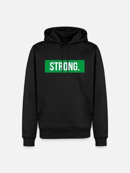 Strong - Männer Premium Bio Hoodie - Schwarz