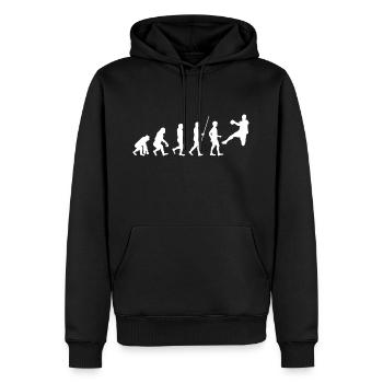 Handballer Evolution Geschenk Handball weiß - Männer Premium Bio Hoodie - Schwarz - Vorne - Nico (187cm)