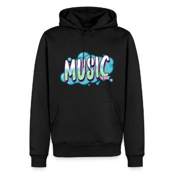 Music lover colorful green graffiti color paint spray - Men’s Premium Organic Hoodie - black - Front - Nico (187cm)