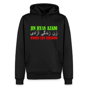 jin jiyan azadi women life freedom - Sweat à capuche Premium bio Homme - noir - Devant - Nico (187cm)