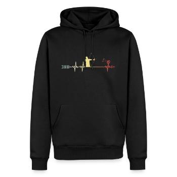Pfeil und Bogen Bogenschütze Heartbeat Frequenz - Männer Premium Bio Hoodie - Schwarz - Vorne - Nico (187cm)