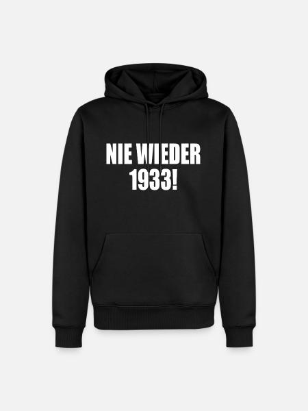 Plus jamais 1933 - Sweat à capuche Premium bio Homme - noir