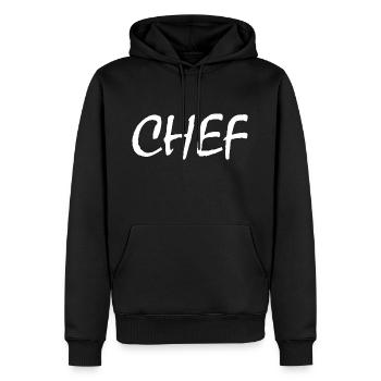 Chef - Männer Premium Bio Hoodie - Schwarz - Vorne - Nico (187cm)