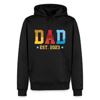 Dad Est. 2023 - Männer Premium Bio Hoodie - Schwarz - Vorne - Nico (187cm)