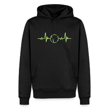 Tennis Heartbeat ECG - Sweat à capuche Premium bio Homme - noir - Devant - Nico (187cm)