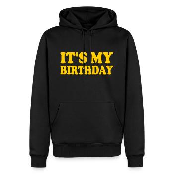 It's my birthday - Sweat à capuche Premium bio Homme - noir - Devant - Nico (187cm)