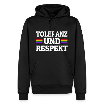Toleranz Und Respekt Gay Rights LGBTQ Regenbogen - Männer Premium Bio Hoodie - Schwarz - Vorne - Nico (187cm)