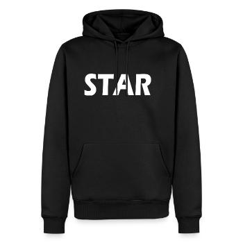 Star - Männer Premium Bio Hoodie - Schwarz - Vorne - Nico (187cm)