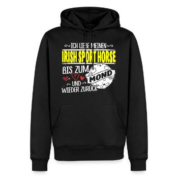 IRISH-SPORT-HORSE - Mond - Männer Premium Bio Hoodie - Schwarz - Vorne - Nico (187cm)