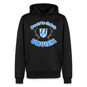 Boarisches Urvieh - Bayerisches Urvieh - Männer Premium Bio Hoodie - Schwarz - Vorne - Nico (187cm)