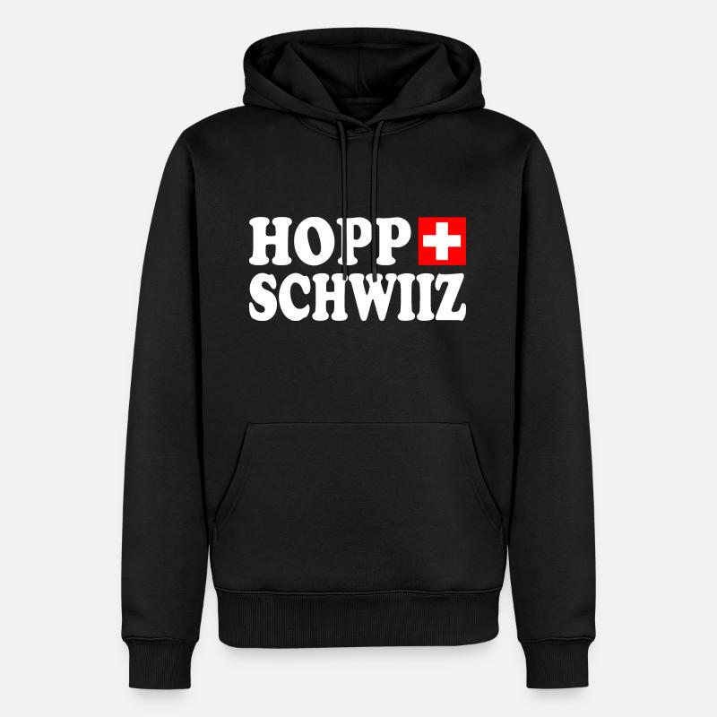 Hopp schwiiz - Männer Premium Bio Hoodie - Schwarz