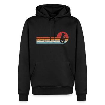Musicien Retro Tuba Tuba Brass Band - Sweat à capuche Premium bio Homme - noir - Devant - Nico (187cm)