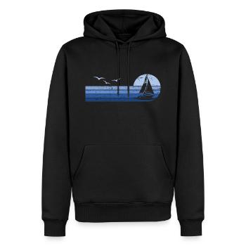 Voilier Sailor Sailboat Captain - Sweat à capuche Premium bio Homme - noir - Devant - Nico (187cm)