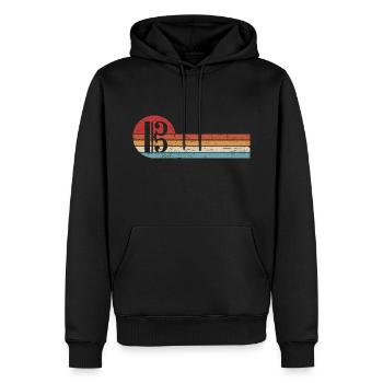 Alto clef alto alto retro clef - Sweat à capuche Premium bio Homme - noir - Devant - Nico (187cm)