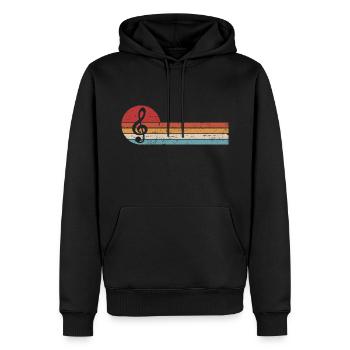 Treble Clef Music Retro Clef Musicien - Sweat à capuche Premium bio Homme - noir - Devant - Nico (187cm)
