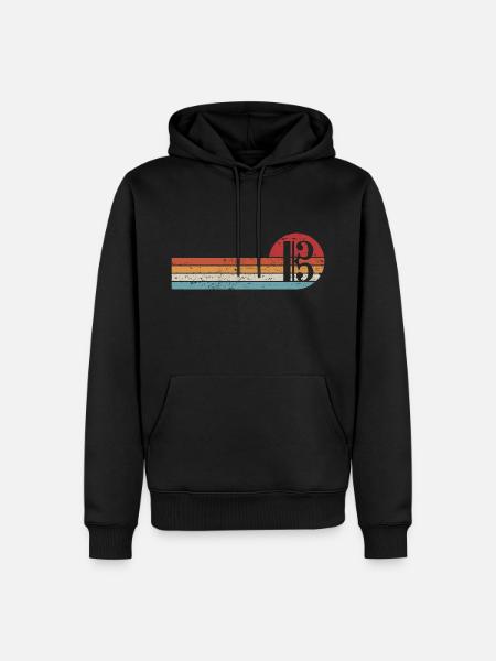 Alto Clef Retro Viola Player Violist - Men’s Premium Organic Hoodie - black