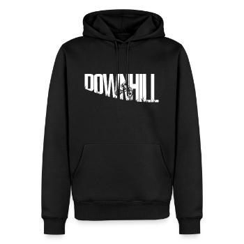 Vélo blanc de descente - Sweat à capuche Premium bio Homme - noir - Devant - Nico (187cm)
