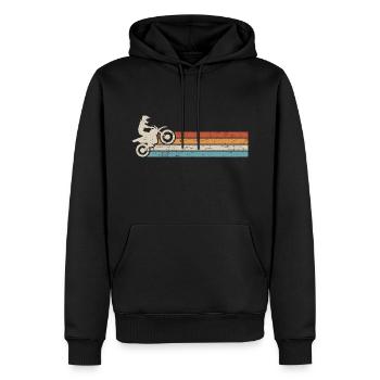 Motocross Moto Rétro Supermotard - Sweat à capuche Premium bio Homme - noir - Devant - Nico (187cm)