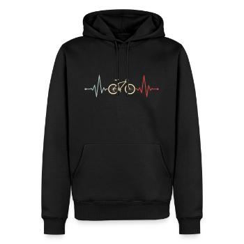 Rythme cardiaque de fréquence de cycliste à vélo - Sweat à capuche Premium bio Homme - noir - Devant - Nico (187cm)
