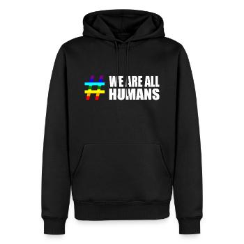 Droits de l’homme Diversité Proverbes Proverbes Arc-en-ciel - Sweat à capuche Premium bio Homme - noir - Devant - Nico (187cm)