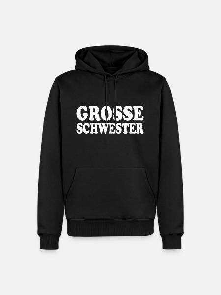 Grosse schwester - Männer Premium Bio Hoodie - Schwarz