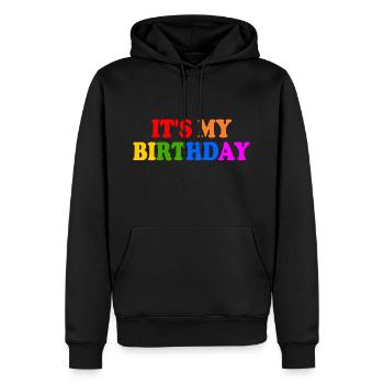 Its my birthday - Sweat à capuche Premium bio Homme - noir - Devant - Nico (187cm)