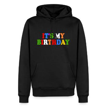 Its my birthday - Sweat à capuche Premium bio Homme - noir - Devant - Nico (187cm)