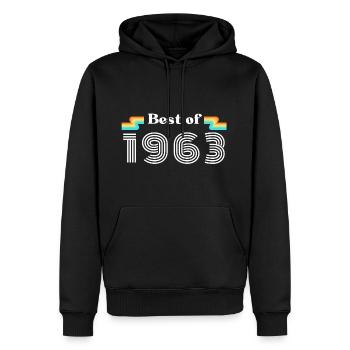 Best of 1963 Vintage Geburtstag Retro Jahrgang - Männer Premium Bio Hoodie - Schwarz - Vorne - Nico (187cm)