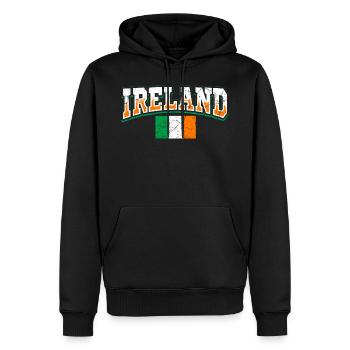 Irlande Fan - Sweat à capuche Premium bio Homme - noir - Devant - Nico (187cm)