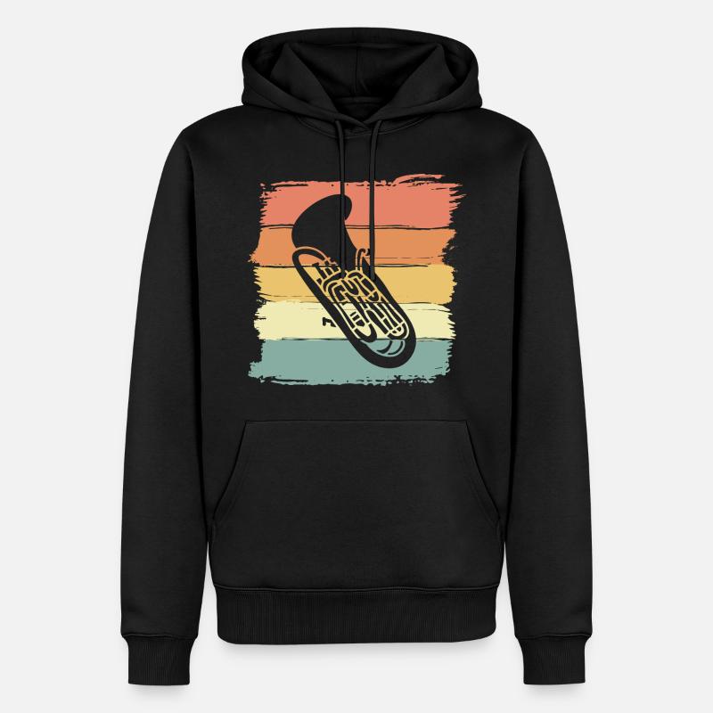 Tuba rétro - Sweat à capuche Premium bio Homme - noir