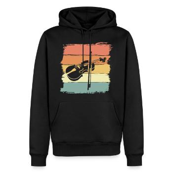 Violon rétro - Sweat à capuche Premium bio Homme - noir - Devant - Nico (187cm)