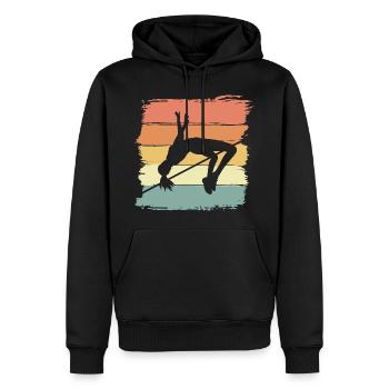 Hochsprung Frauen Hochsprung Retro - Männer Premium Bio Hoodie - Schwarz - Vorne - Nico (187cm)