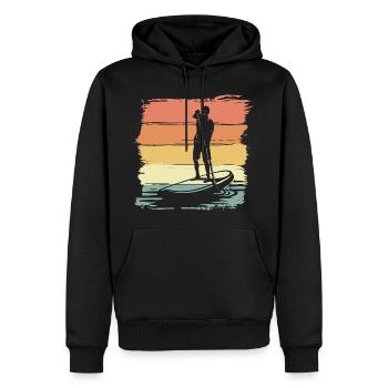 Paddleboard vintage retro Paddleboard Legend - Männer Premium Bio Hoodie - Schwarz - Vorne - Nico (187cm)