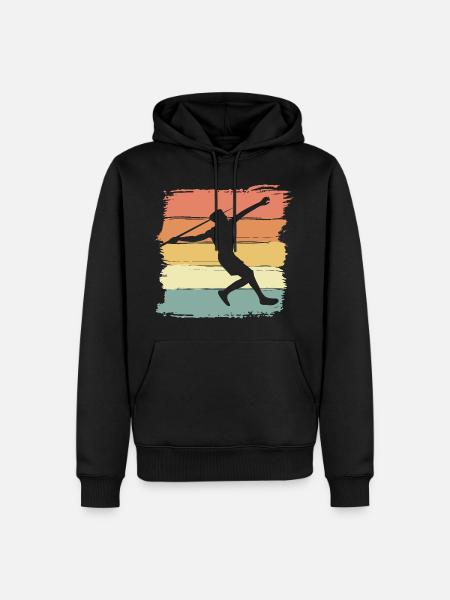 Speerwurf retro - Männer Premium Bio Hoodie - Schwarz