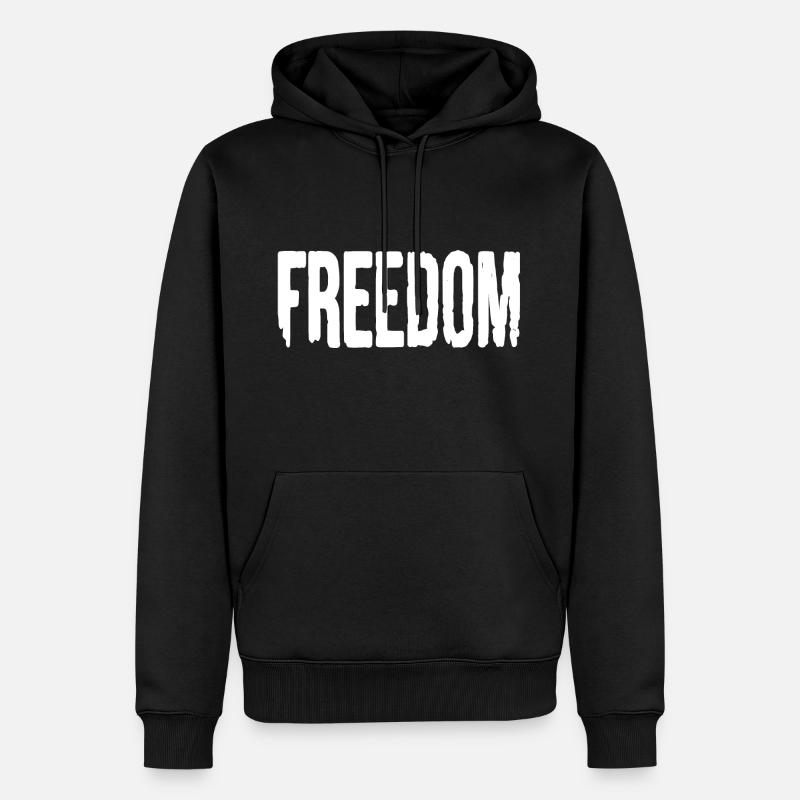 Freedom - Männer Premium Bio Hoodie - Schwarz
