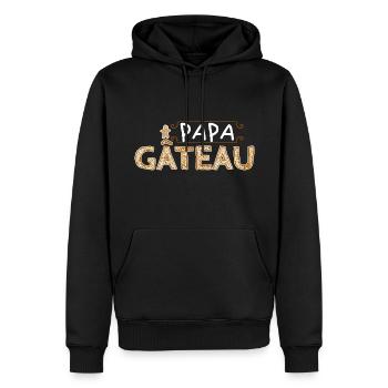Papa gâteau. - Sweat à capuche Premium bio Homme - noir - Devant - Nico (187cm)